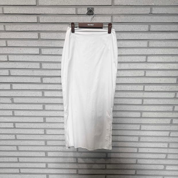렉토 롱 스커트 사이드 셔링 디테일 화이트