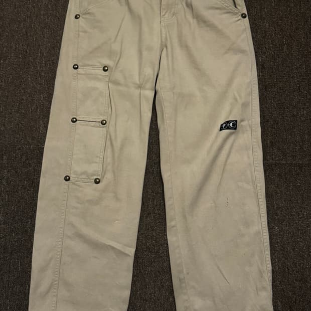 떠그클럽 Thug Pants 베이지 카펜터 팬츠 와이드핏