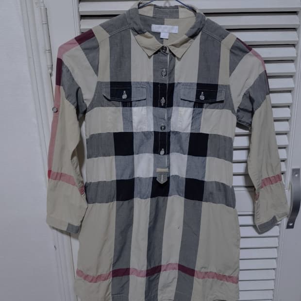 8Y 버버리 키즈 체크셔츠 원피스