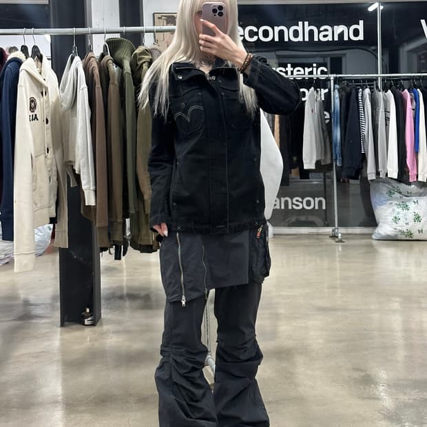 리바이스 올블랙 y2k 웨스턴 워크 자켓