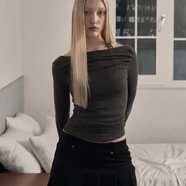 플리즈노팔로우 리사탑 차콜