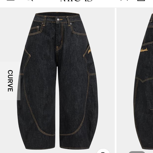 [새상품] 배럴핏 벌룬 데님 팬츠