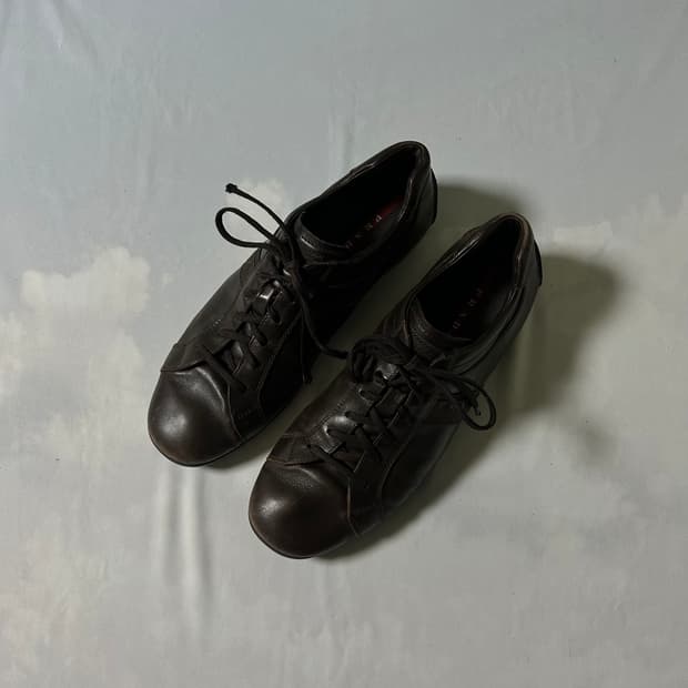 Prada sports leather sneakers