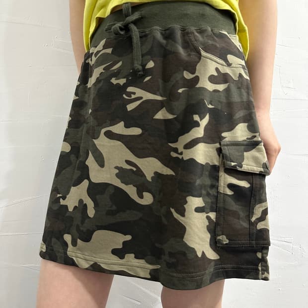 camo mini skirt