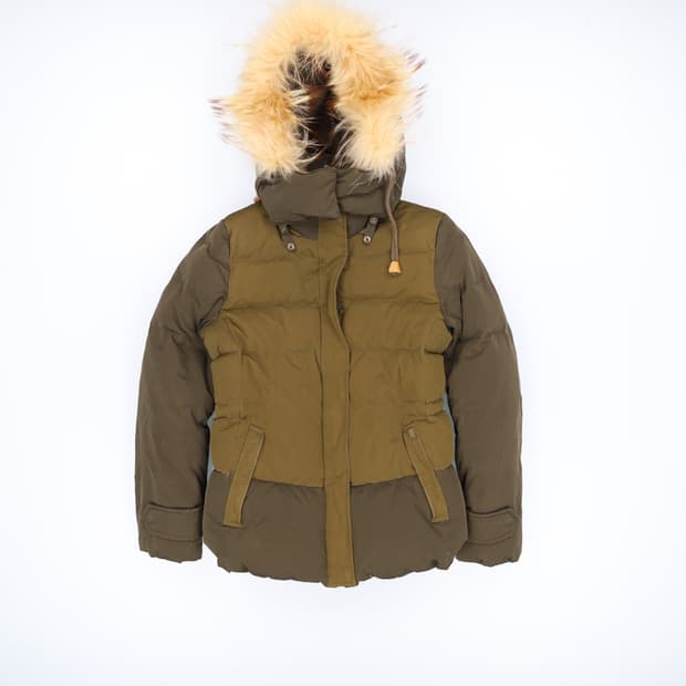 85 빈폴 여성 덕다운 너구리털 패딩 0123H1