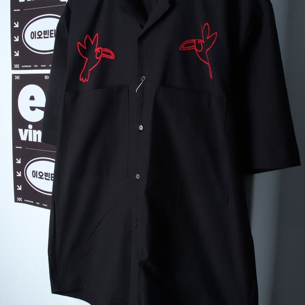 (L-XL) 시그니처 반팔 카라 티셔츠 새상품 셔츠 남방-H35400