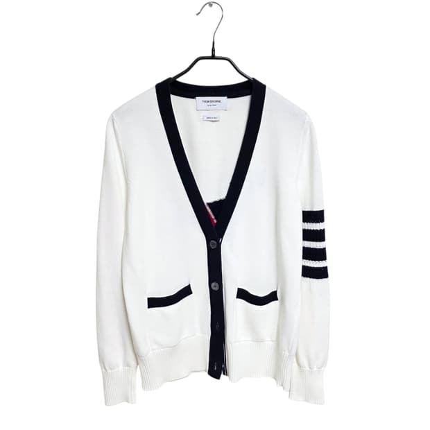 톰브라운 여성 4바 헥터 인타르시아 가디건