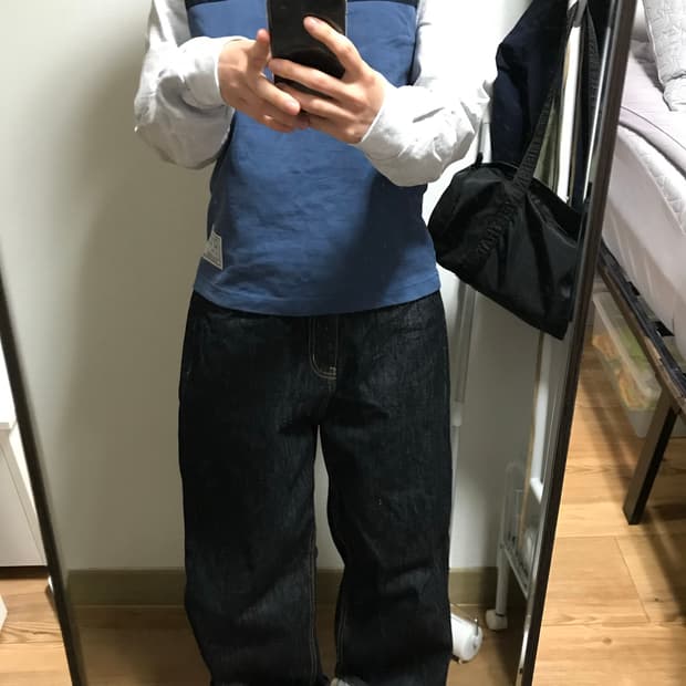 생지 롤업 데님팬츠