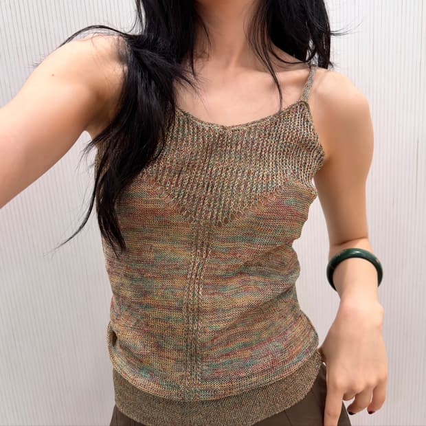 Boho vintage knit sleeveless