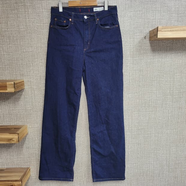 32인치 자라 와이드핏 청바지 진청 ZARA