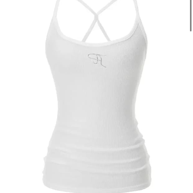 쓰리타임즈 쥬얼 크로스 백 탱크 탑 화이트 m