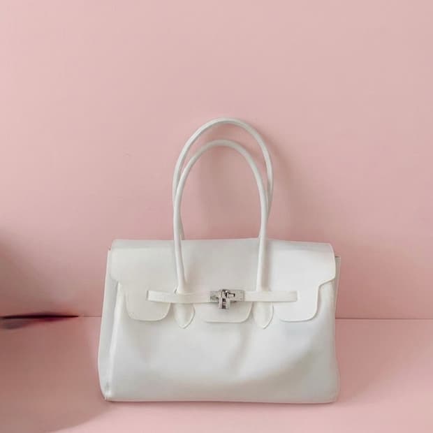 키키 젤리백 white  버킨젤리 퍼킨백