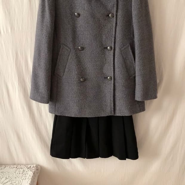 그레이 더블 코트