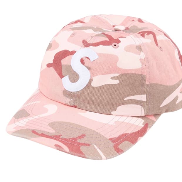 슈프림 피그먼트 코티드 S 로고 6-패널 핑크 카모 - 25SS