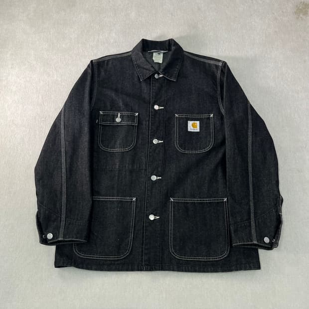 100 칼하트 흑청 데님 초어 자켓