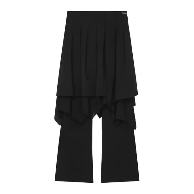 미세키서울 Layered skirt pants set BLACK