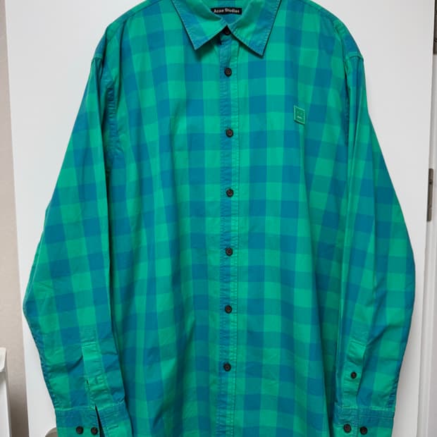 아크네스튜디오 오버핏 사코 체크 페이스 셔츠 S 남녀가능