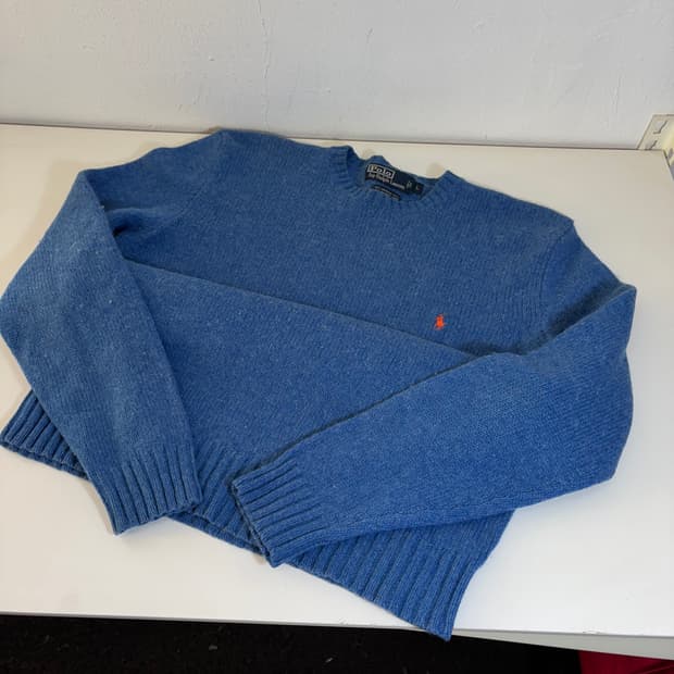 L 폴로 랄프로렌 블루 토끼털 메리노울 니트