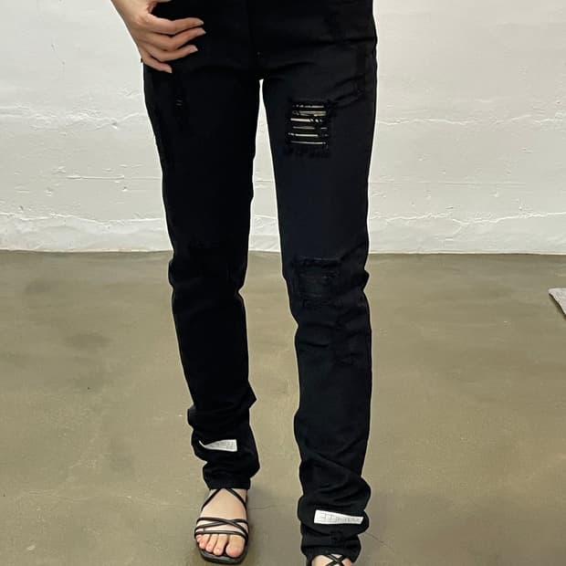 오프화이트 블랙 데미지 디스트로이드 진 29