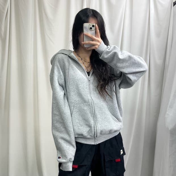 Champion gray hood zip-up