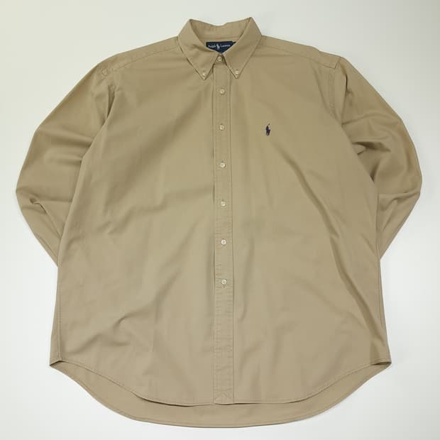 CL519 XL 폴로 90s 코튼 버튼다운 베이지 셔츠 남방