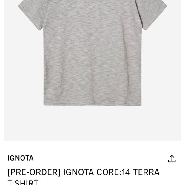 구매글)이그노타 코어14 그레이 반팔 L