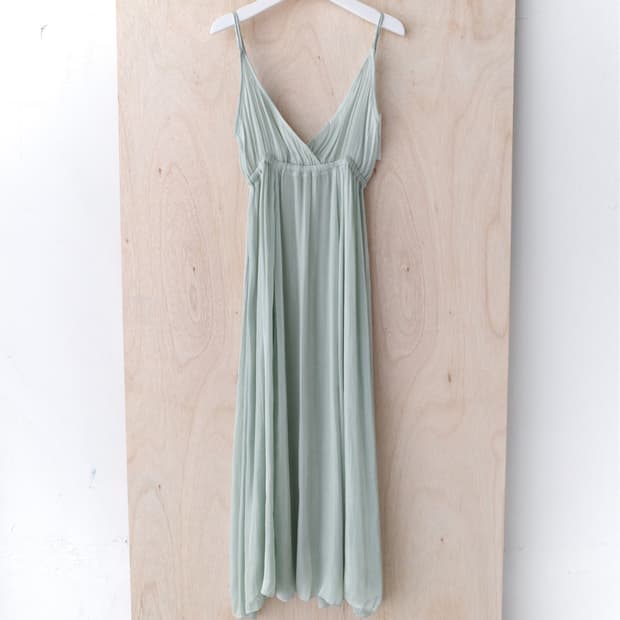 shirring long dress