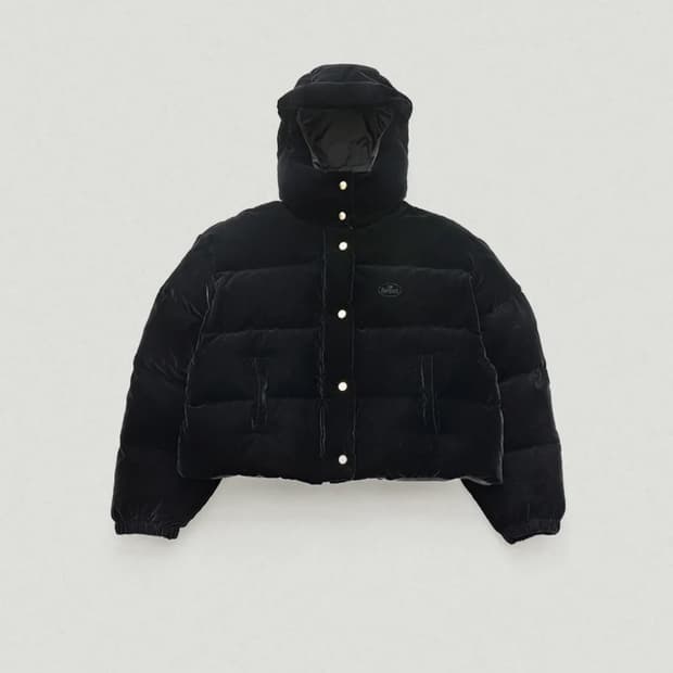 새상품) 더바넷 블랙 벨벳 구스 푸퍼 패딩