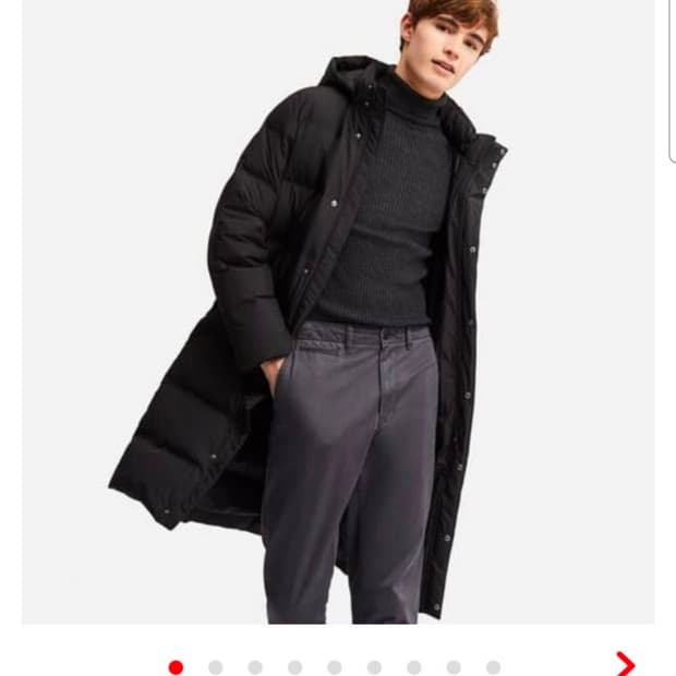 L ) 유니클로 심리스 다운 롱코트