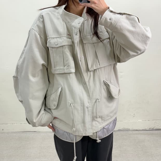 로맨틱크라운 야상자켓 연베이지