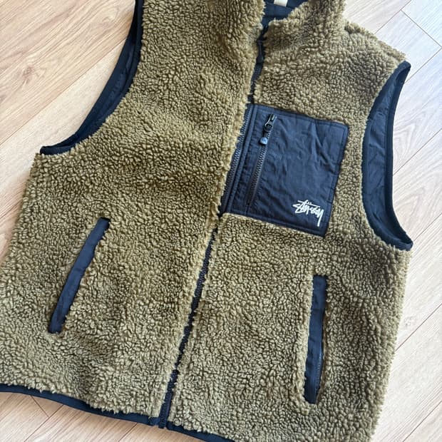 스투시 셰르파 리버시블 플리스 베스트 m