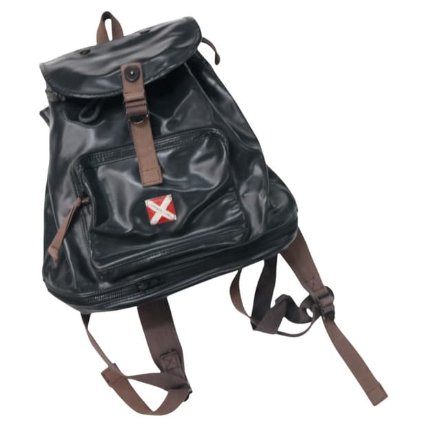 LUGGAGE LABEL 요시다포터 빈티지 뉴 라이너 코팅 백팩 블랙