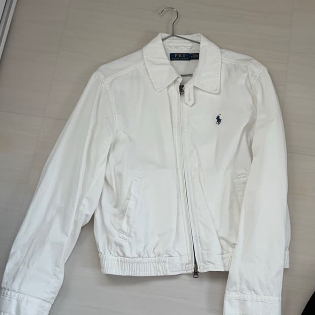 폴로 화이트 해링턴 코튼 자켓 M