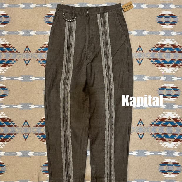 [3][L] 캐피탈 12oz 야가스리 자카드 데님 팬츠 카키 