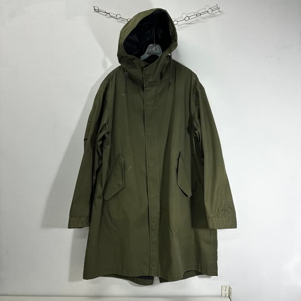 L 유니클로 블록테크 카키 M65 피쉬테일 야상자켓