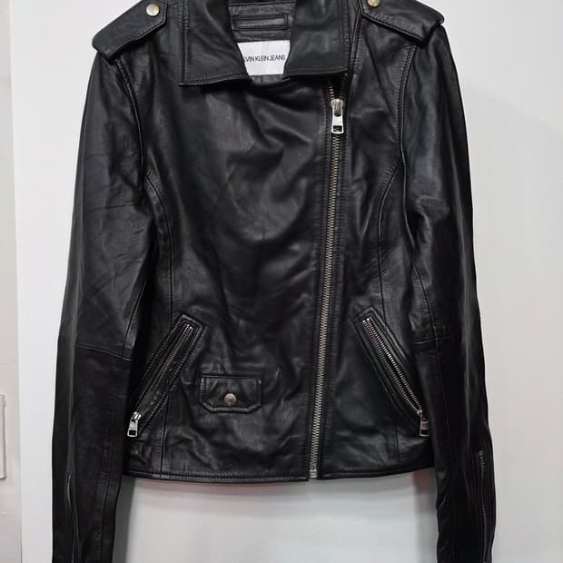 캘빈클라인 진 여성 가죽 라이더 자켓