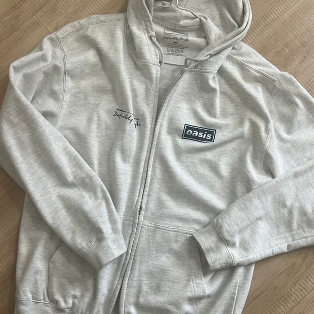 오아시스 로고 트랙리스트 후드집업 L 멜란지 화이트