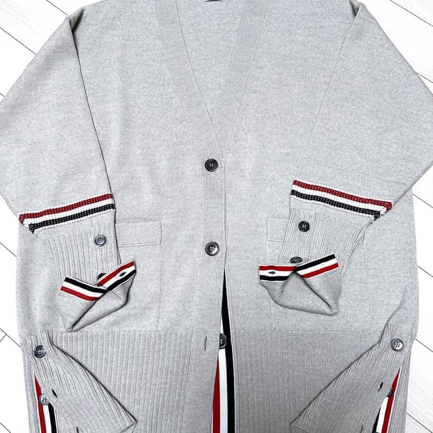 @새상품@ 톰브라운 오버사이즈 롱가디건 베이지그레이