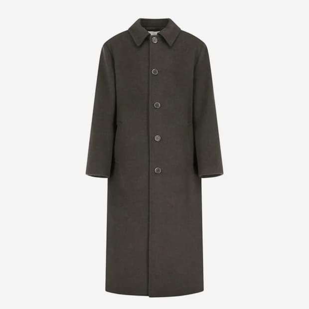 아모멘토 맨즈 싱글 브레스티드 롱코트 다크브라운 M size