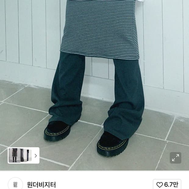 원더 비지터 스트라이프 스커트 팬츠