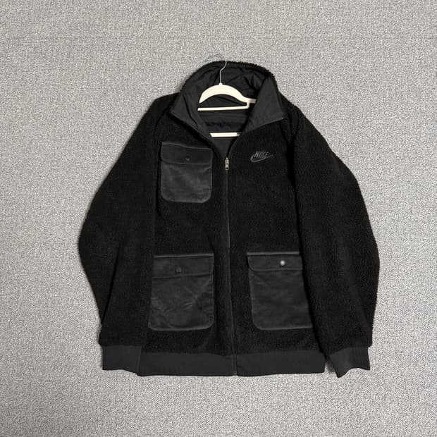 나이키 리버시블 양면 털 후리스 블랙 2XL