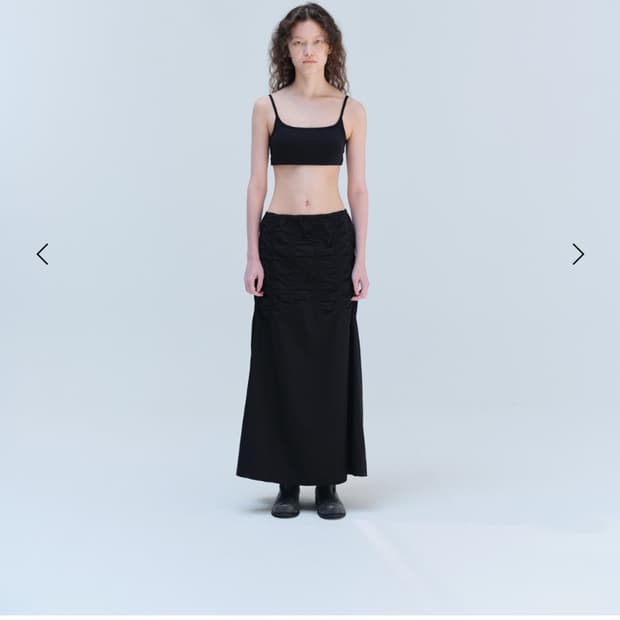 COTTON GATHERING SKIRTS (BLACK)