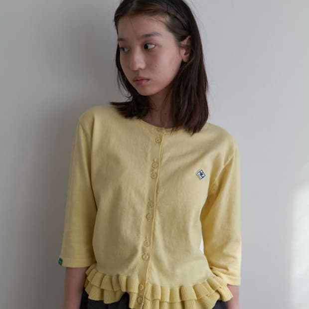 (구함) 노컨텐츠 프릴가디건 노랑