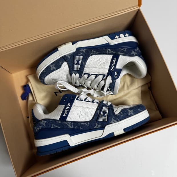 루이비통 LV 트레이너 모노그램 데님 블루 스니커즈 4