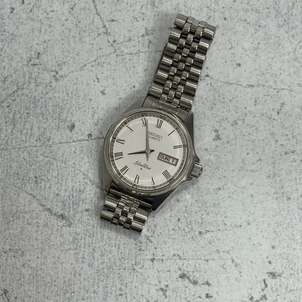 70s 빈티지 세이코 실버웨이브 로마인덱스 쿼츠