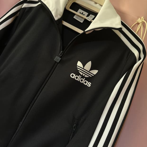 아디다스져지 아디다스 베켄바우어 트랙탑 블랙 불꽃져지 라지사이즈 집업