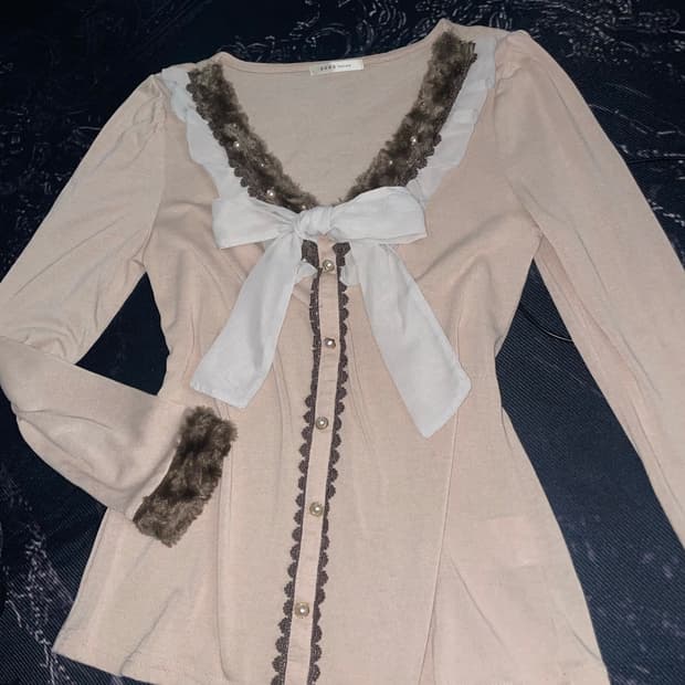 엑시즈팜 히메갸루 퍼리본 큐빅 롱슬리브