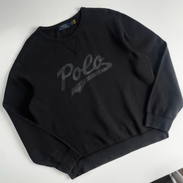 Polo  폴로 Qr신형 스팰아웃 블랙 맨투맨