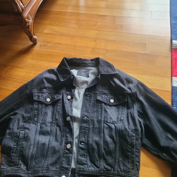 깡 콜라보 플랙 흑청데님자켓 xl