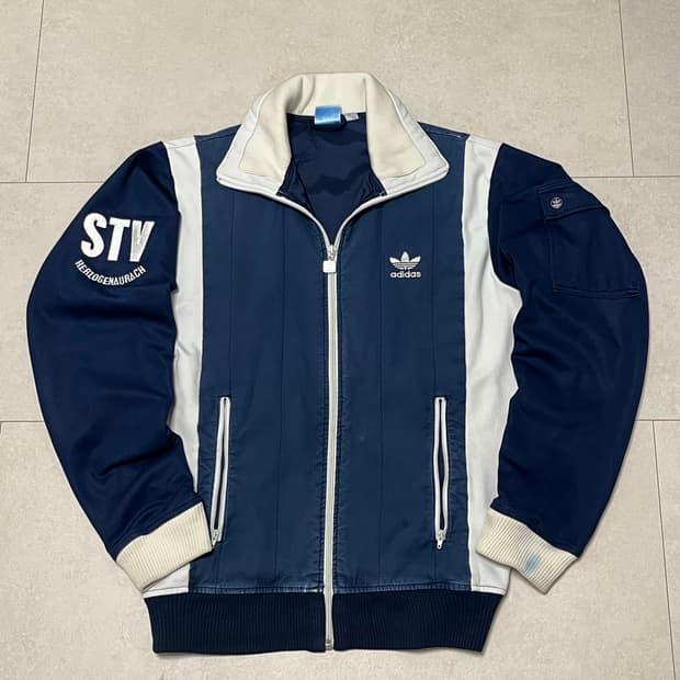 아디다스 해외판 희귀 STV 네이비 화이트 남흰 배색 트랙탑 져지